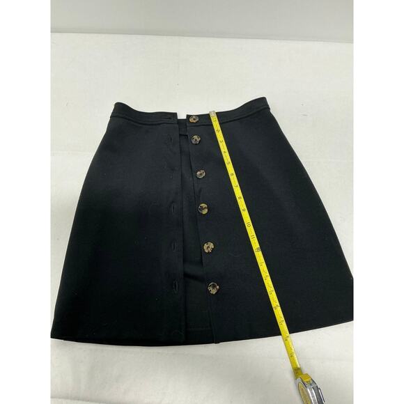 BANANA REPUBLIC black front button skirt -Size 4 - Picture 4 of 7